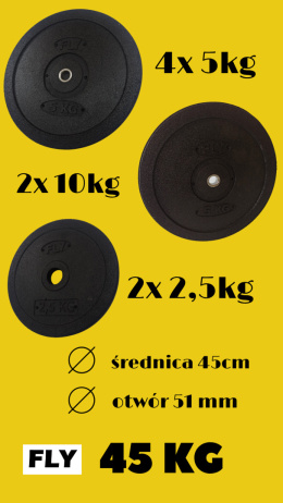 Zestaw 45 kg, otwór 51mm