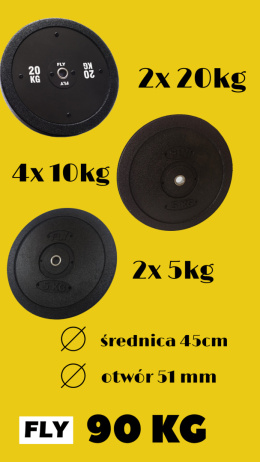 Zestaw 90 kg, otwór 51mm