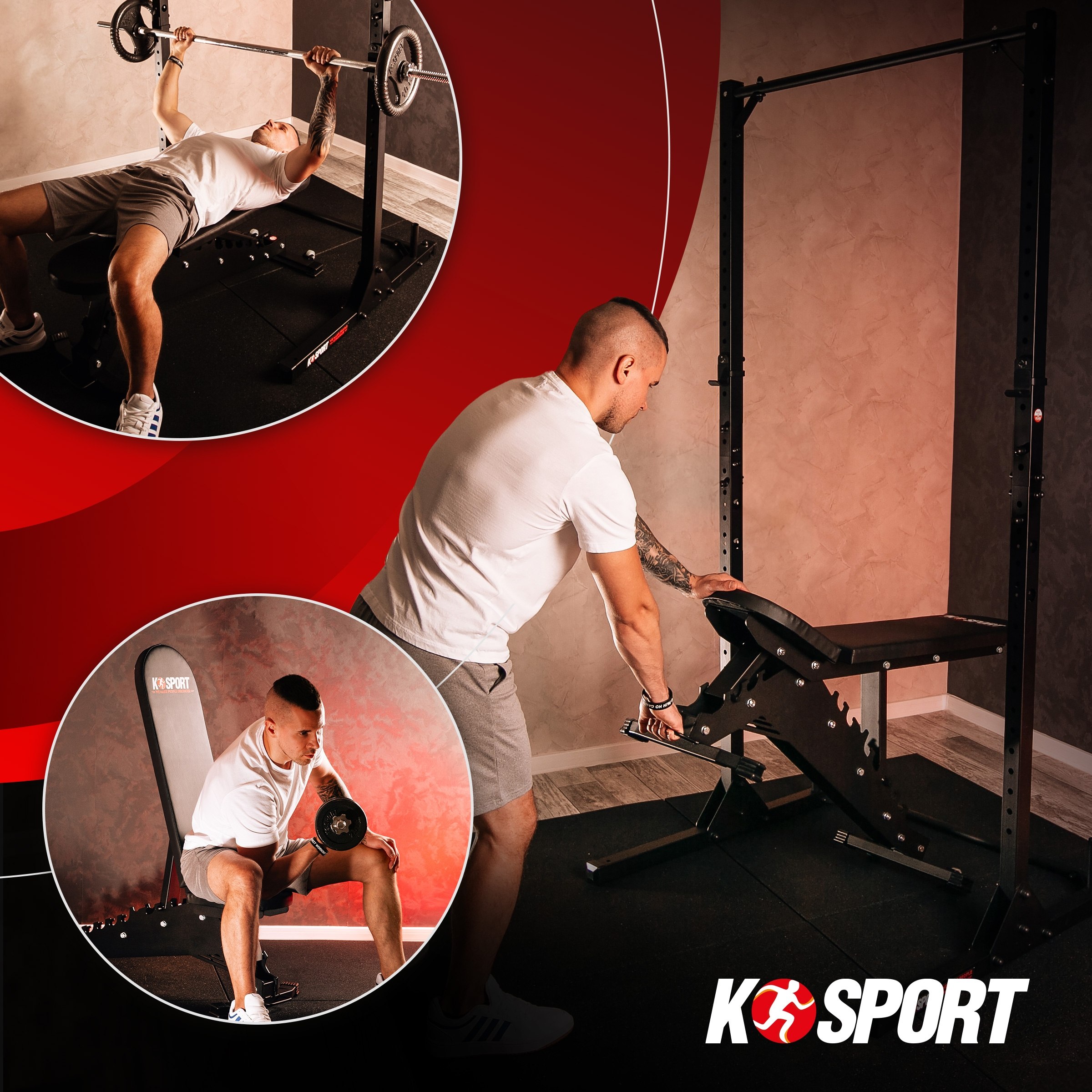 Ławka treningowa do cwiczen ławeczka regulowana składana skośna pod SZTANGĘ Marka K-SPORT